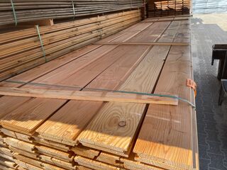 Ca. 120x Douglas Wisselsponning/Halfhoutsrabat, 18x190mm, lengte 500cm